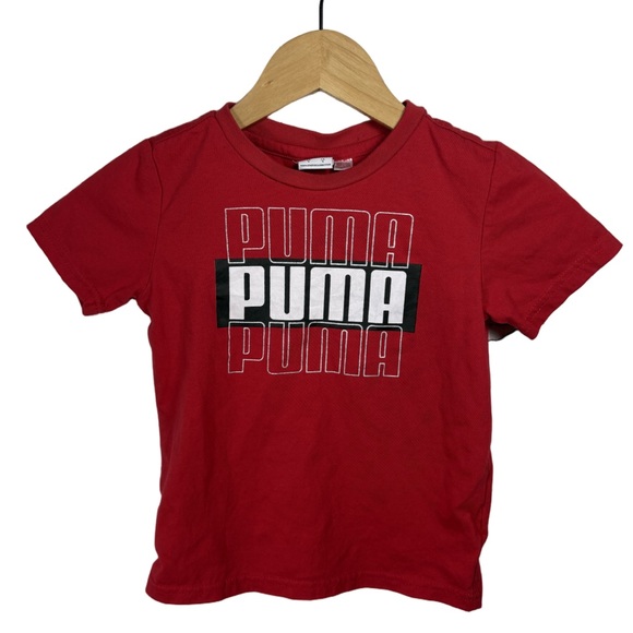 Puma Other - Puma Kids Red Graphic T-Shirt Size 5 | Triple Logo Tee